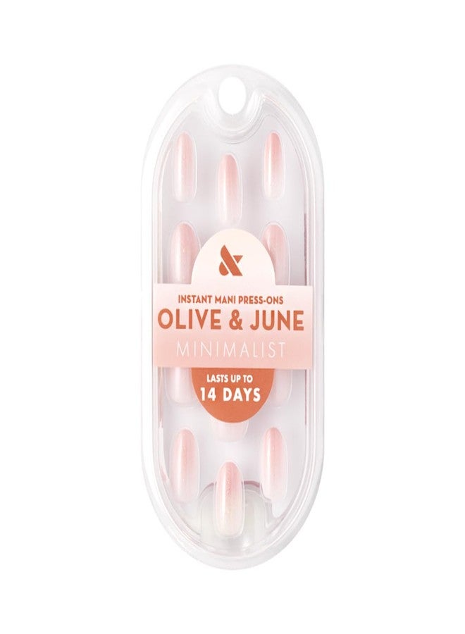 أظافر لاصقة سريعة التركيب من Olive & June Mani Minimalist | (لاصق) بيضاوي متوسط، 42 ظفرًا صناعيًا، 21 مقاسًا | غير سامة، تدوم طويلًا، مظهر طبيعي للغاية، جودة صالونات التجميل في المنزل | تدرج لون وردي لامع - Image 2